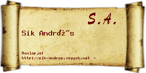 Sik András névjegykártya