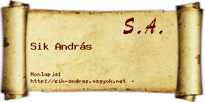 Sik András névjegykártya
